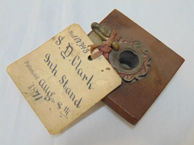 Patent Model, Ink Stand, Patent Number 17743 by S.D. Clark, August 8th 1871 (1 of 5)