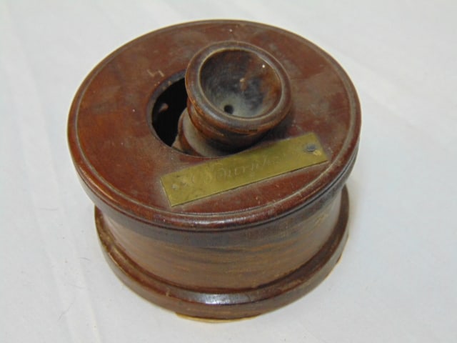 Patent Model (early), Inkstand Additional. Illegible, by George Burnham, November 28th 1842, label: Patent Model (early), Inkstand Additional. Illegible, by George Burnham, November 28th 1842, label has been cut down