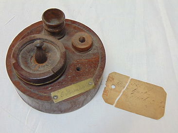 Patent Model (early), Inkstand Additional. Illegible, by George Burnham, Patent Number 61, November Patent Model (early), Inkstand Additional. Illegible, by George Burnham, Patent Number 61, November