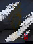 Large bisque statue, Satyr and Bacchante, needs cleaning, missing several fingers, height is 26": Large bisque statue, Satyr and Bacchante, needs cleaning, missing several fingers, height is 26"