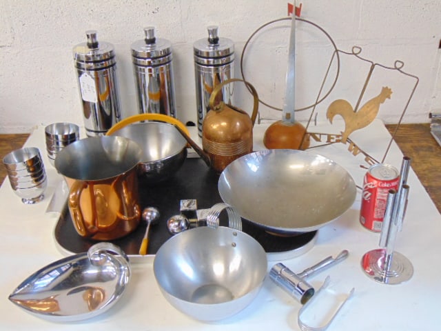 Large lot chrome Chase & other, shakers, bowls, candle holder, salt & pepper, more, see images: Large lot chrome Chase & other, shakers, bowls, candle holder, salt & pepper, more, see images