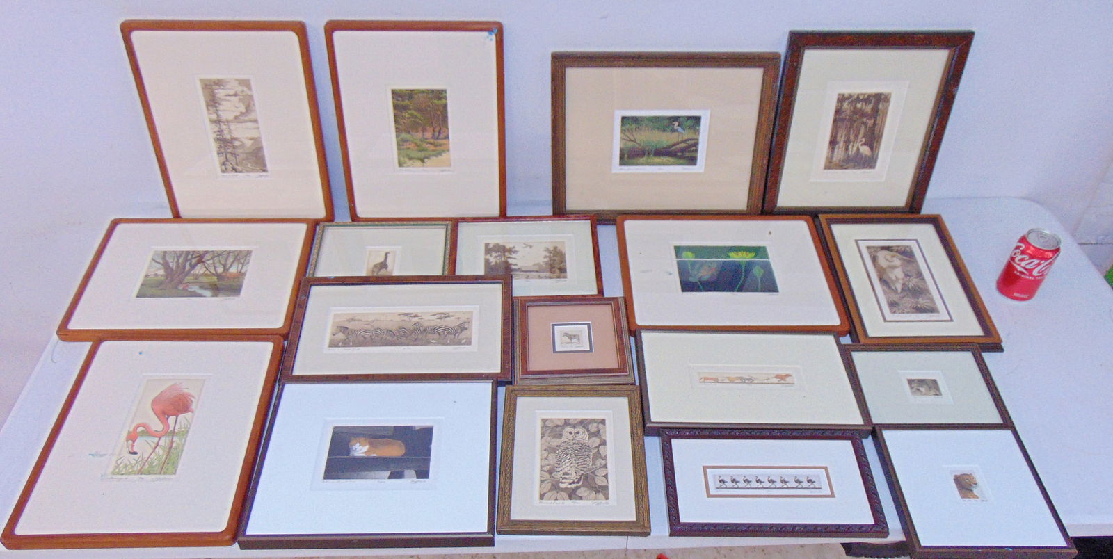 Large lot etchings & prints by David Hunter, various scenes with animals & landscapes, 18 pieces, (1 of 15)