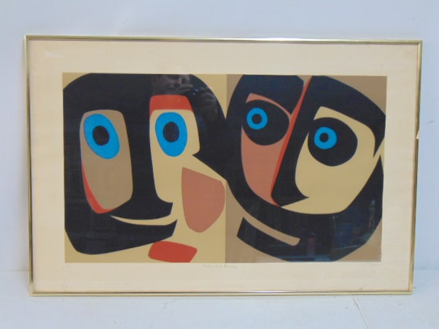 Lithograph, "Anima and Animus", signed Gin O'Meara, edition 9/16, 23.25" by 35.25": Lithograph, "Anima and Animus", signed Gin O'Meara, edition 9/16, 23.25" by 35.25"