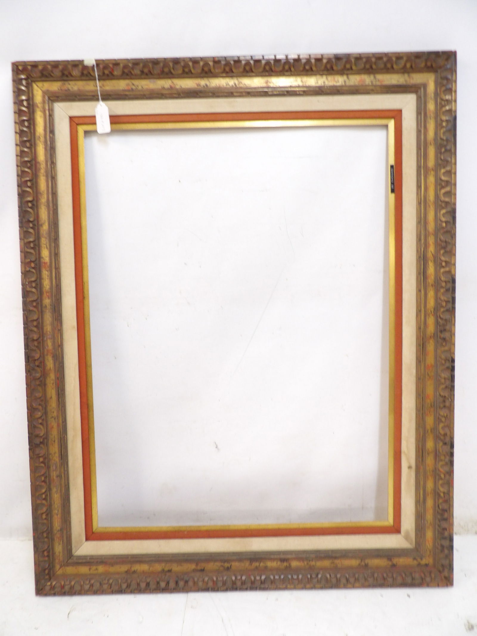 Large carved wood frame with gilt detail, inside 30" by 40", outside dimensions 41.5" by 51.5" (1 of 4)