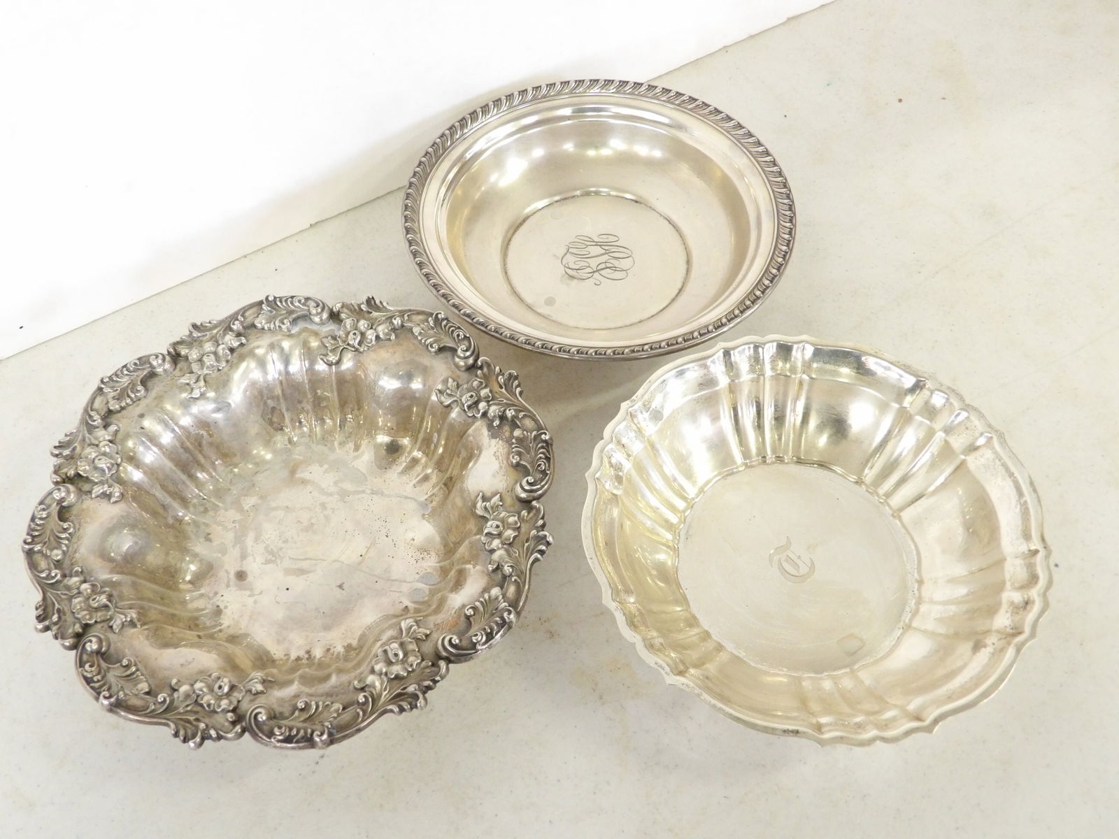 3 sterling silver bowls, 37 troy total weight (1 of 4)