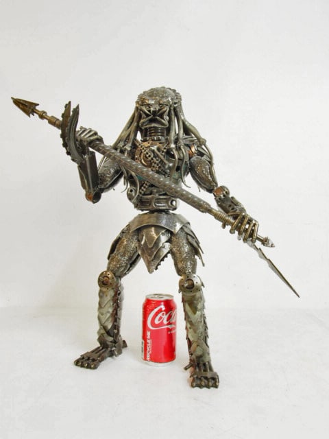 Steel "predator" figural scrap metal sculpture, 20.25" tall (1 of 6)