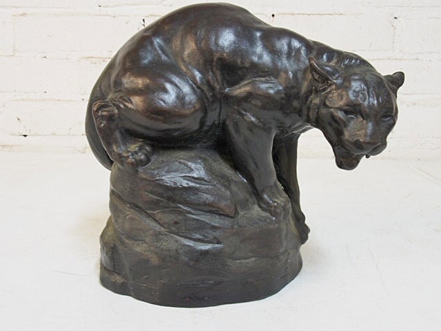 Bronze, Joseph Boulton, Mountain Lion or Cougar, sculpture is 8.75" tall (1 of 4)