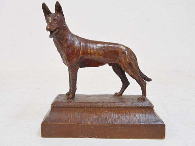 Bronze dog, Frank Wilbert Stokes (F.W.S.), T.F. McCann & Sons foundry, base is 6.5" by 2 7/8", (1 of 5)