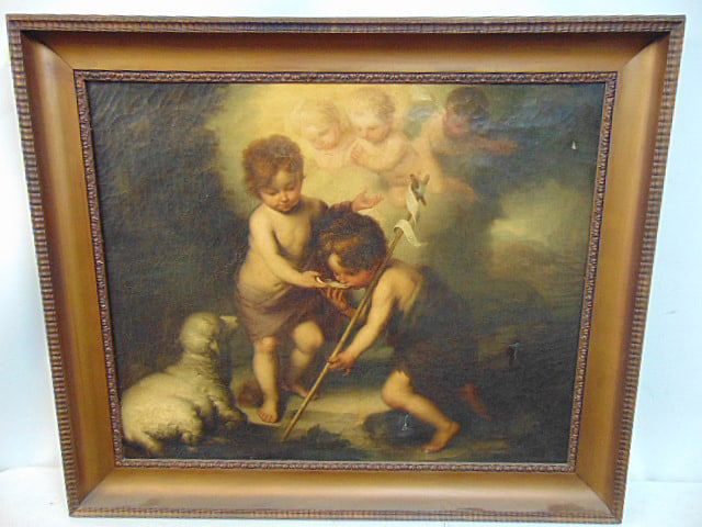 Painting, The Christ Child and the Infant Saint John or the Children with the shell, oil on canvas, (1 of 5)