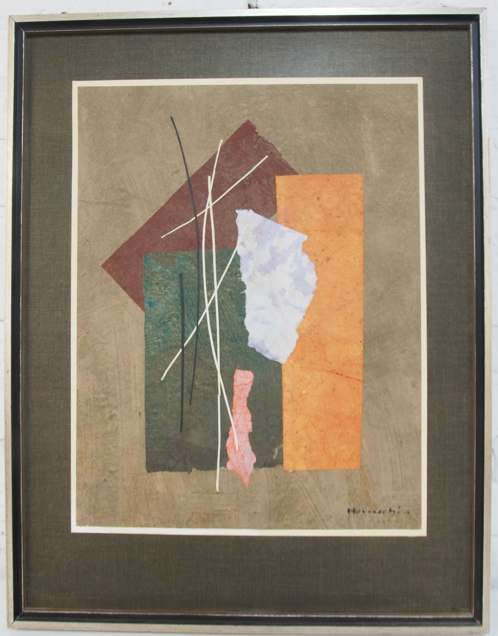 Collage, Paul Chikamasa Horiuchi, "Thought in Color & Shapes ';79" mixed media art. (1 of 8)