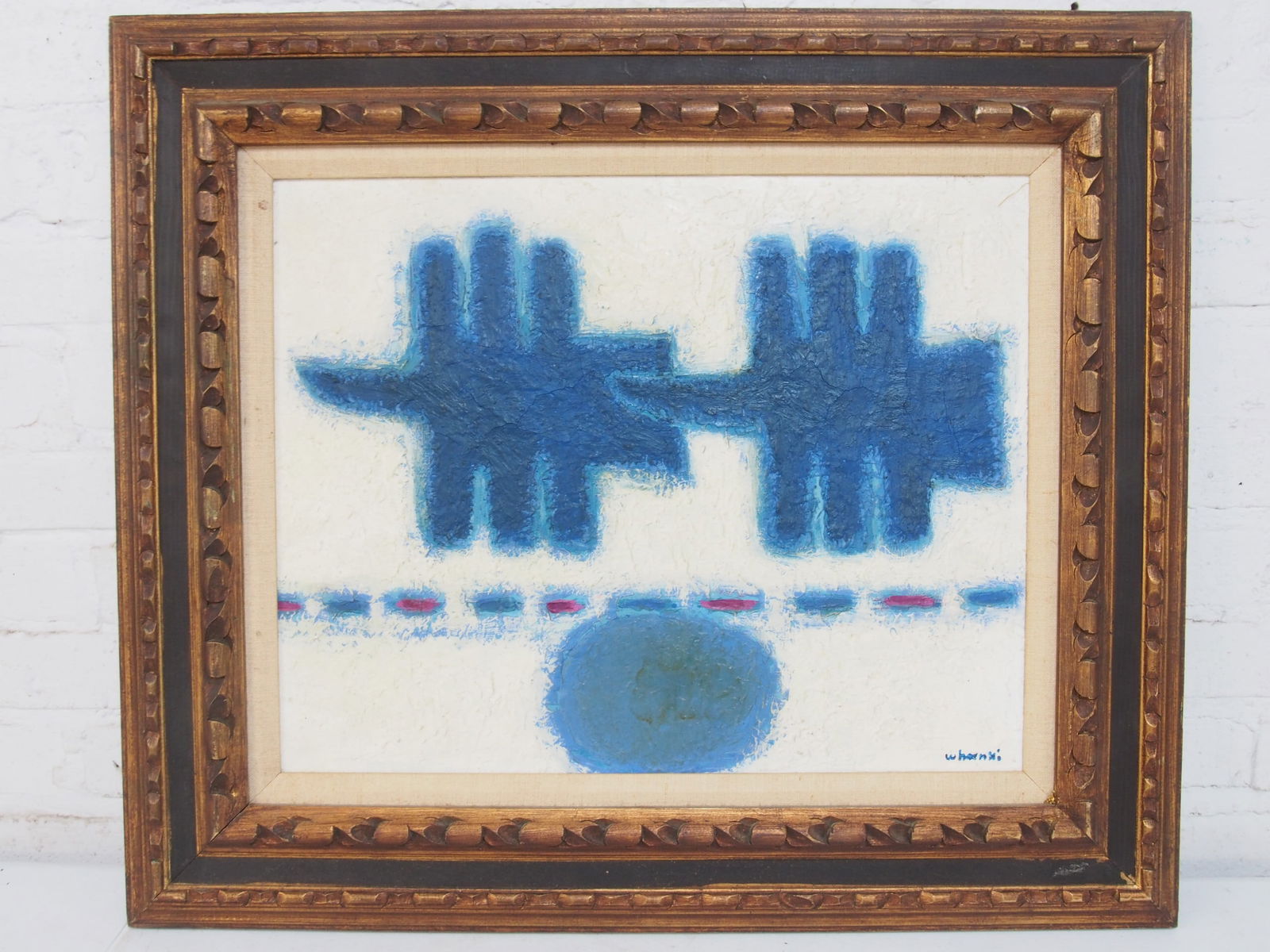 Painting, Whan-Ki Kim, "Flight" original oil, signed Whanki, oil on canvas, canvas is 16" by 20", (1 of 7)