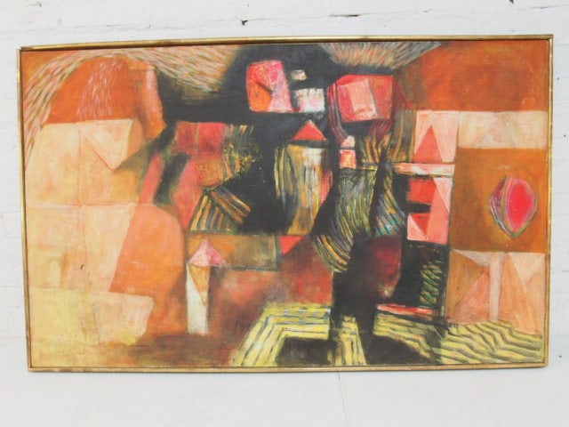 Painting, "Counter Parts", Wolf Kahn, (attributed to, written info on back stretcher), oil on (1 of 5)