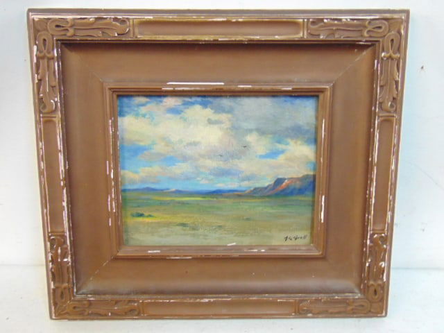 Painting, Albert Lorey Groll, Western landscape, oil on panel or board, 6.75" by 8.75", sight, (1 of 6)