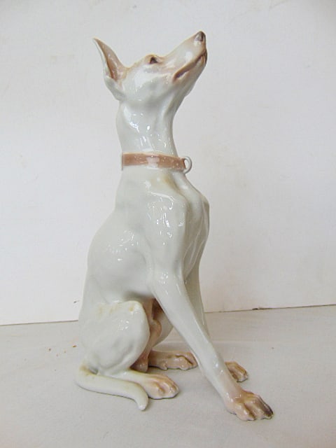 Bing & Grondahl B&G porcelain dog, signed Dahl Jensen, good condition, height is 10.75" (1 of 4)