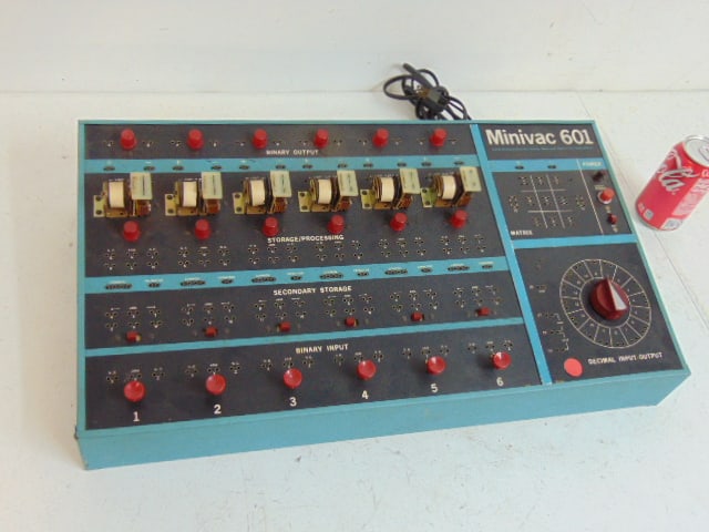 Minivac 601 vintage educational digital computer kit, by Claude Shannon in 1961, 23.5" by 12.75" (1 of 4)
