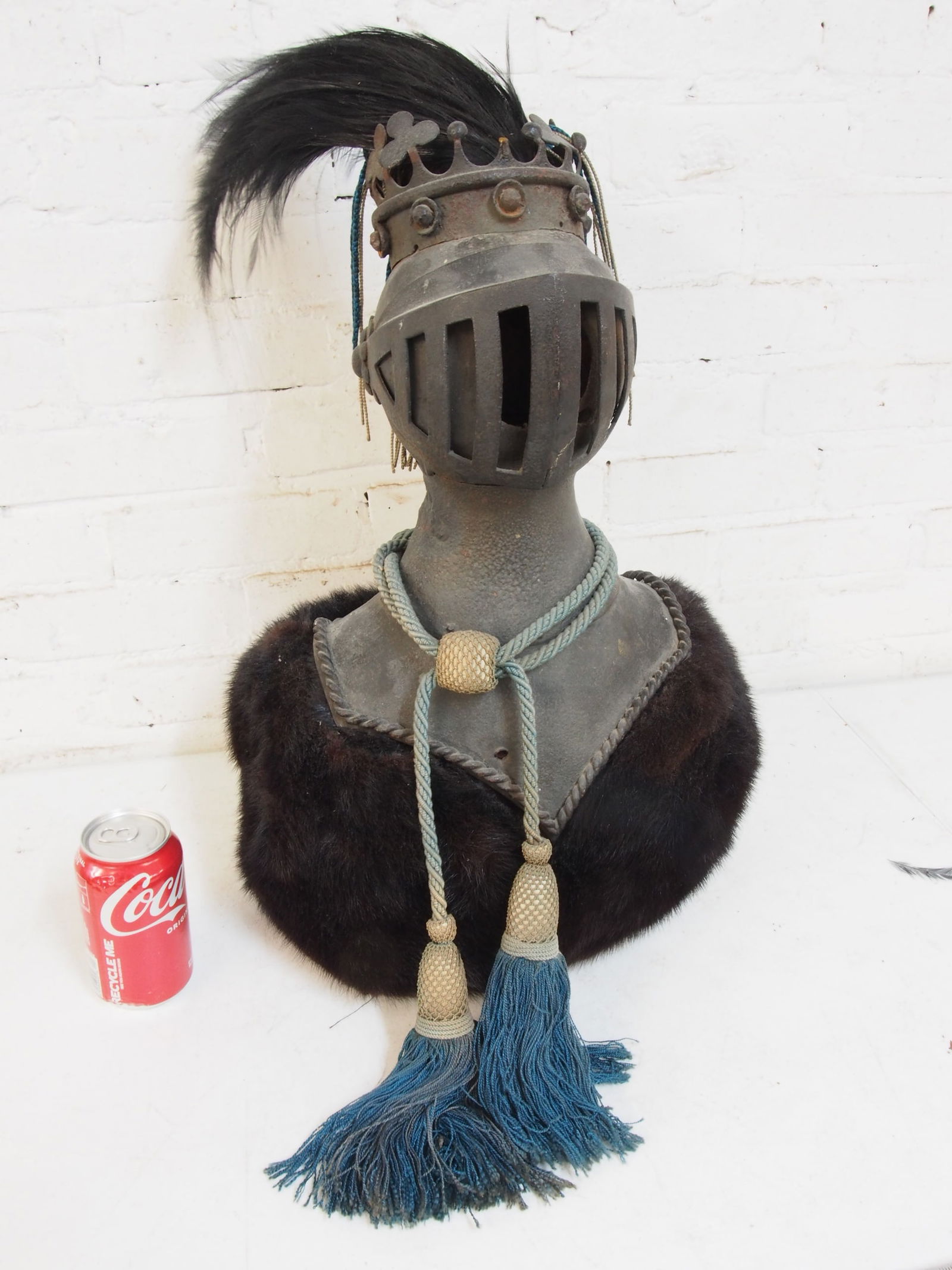 Bust with helmet, armor & fur collar, 21" tall, 15" wide (1 of 4)