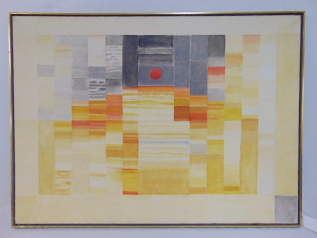 Painting, "Now", by Christopher Lane, oil on canvas, with David B. Findlay Galleries, 57th street (1 of 5)