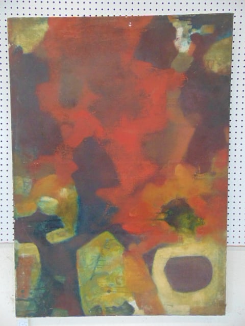 Painting, abstract in color, by Robert Boernstein, oil on canvas, 36" by 50" (1 of 4)