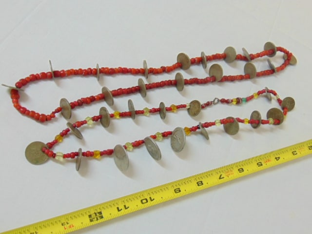 Jewelry. 2 Antique Guatemala trade coin necklaces, good condition (1 of 4)