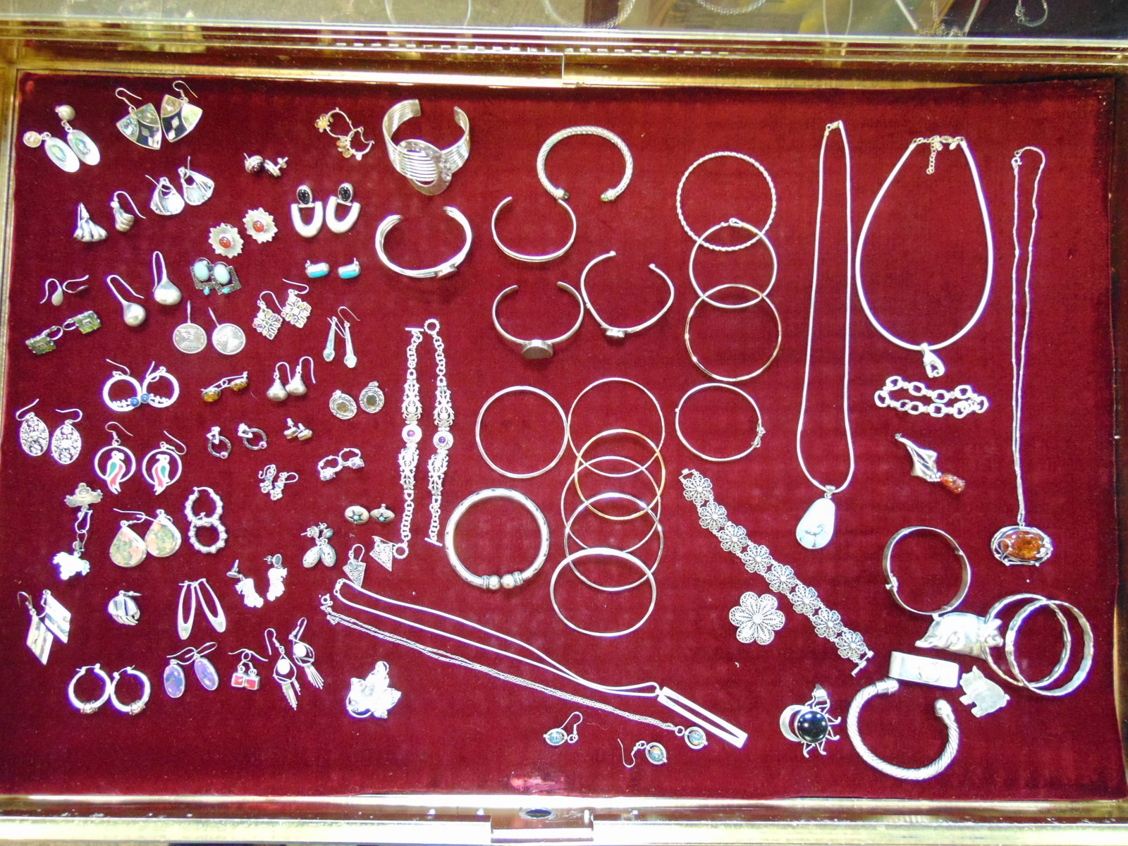 Jewelry. Large collection of sterling silver jewelry, over 12.75 troy oz weight w/o stones, weight (1 of 13)