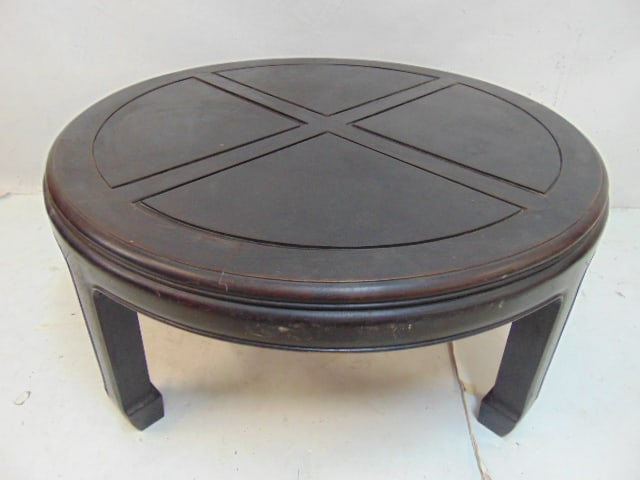 Round Chinese coffee table, 36.5" in diameter, height is 16" (1 of 4)