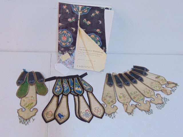 Lot imperial Chinese embroidered appendages, fragments, decorative clothing accessories. (1 of 4)