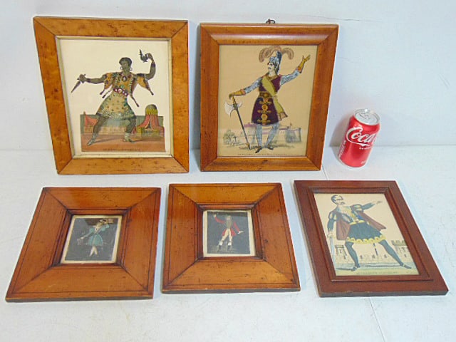 Lot framed theater prints, various actors in old frames, largest print are 12.25" by 10.75" (1 of 4)