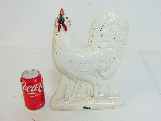Rare Staffordshire rooster. 12" tall, small chip on comb (1 of 5)