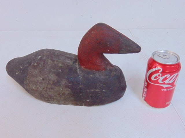 Cast iron duck, old paint, 13" long, 5.5" wide, height is 7 3/8" (1 of 3)
