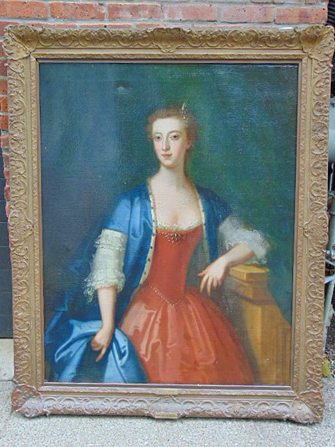 Painting, portrait of Lady Vaux of Harrowden, by Thomas Hudson, British, 18th Century, oil on (1 of 11)