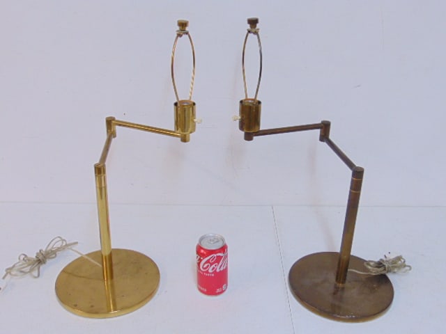 2 mid Century swing arm desk lamps, Metalart made in Spain for Hansen Lamps, New York, no shades. (1 of 6)