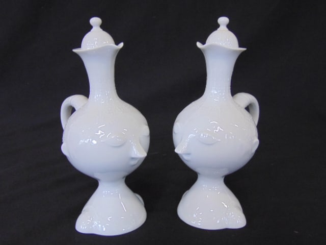 2 small Rosenthal lidded cruets or jugs by Bjorn Wiinblad, mid Century period, 6.5" tall, both in (1 of 6)