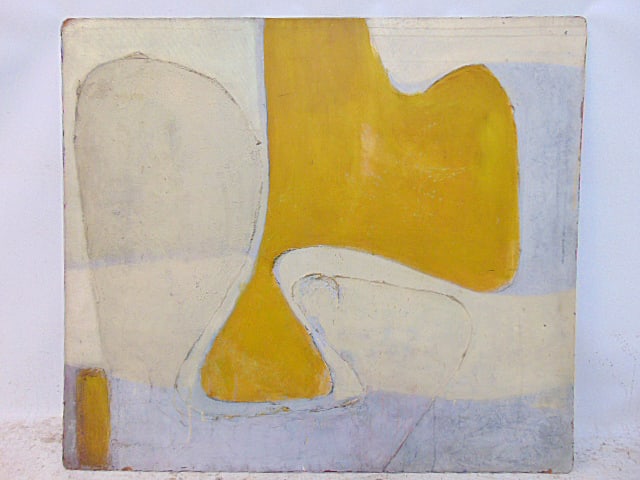 Double sided painting, abstracts, by Bob Boernstein, oil on Masonite, 48" by 42" (1 of 7)