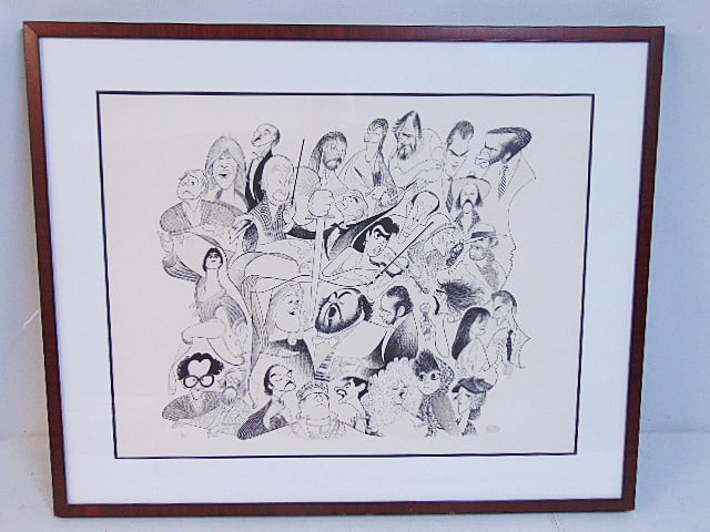 Limited edition lithograph, "New Season 1987-1988", Al Hirschfeld, edition 90/199, 20' by 26", (1 of 5)