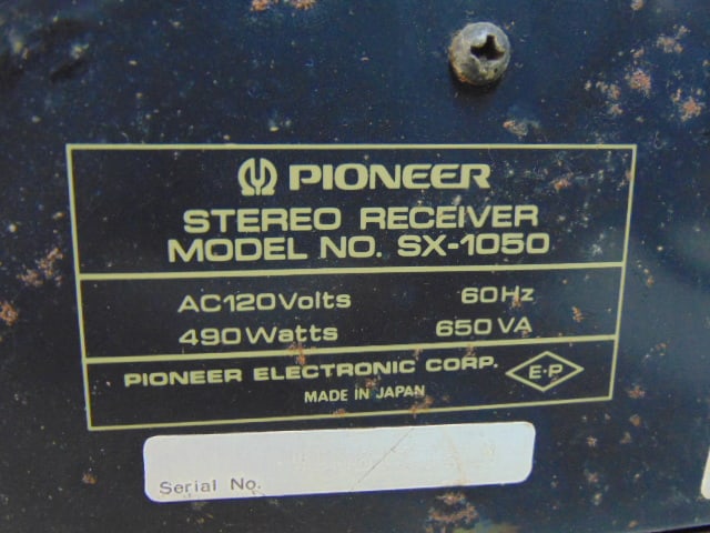 Pioneer Stereo Receiver & Stereo Tape deck, Receiver Model SX-1050 & Stereo Cassette Tape Deck Model - 9