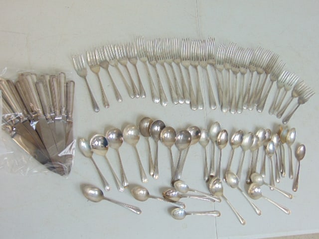 Lot sterling silver flatware, Birks Sterling, 63 troy plus 19 knives (1 of 5)
