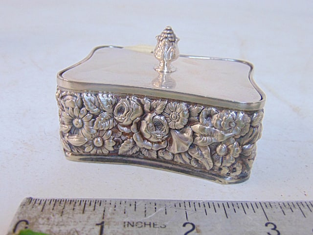 Tiffany & Co silver plated stamp box, 3" by 2.25", (1 of 4)
