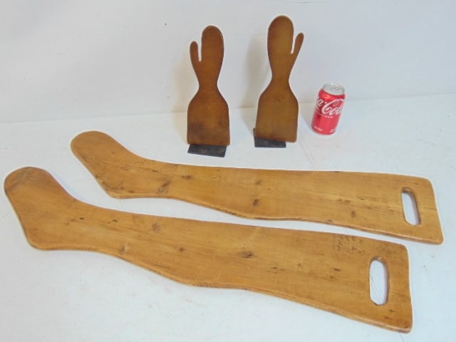 2 sets of vintage stretchers, gloves or mittens & sock stretchers, 12" & 32.5" long (1 of 3)