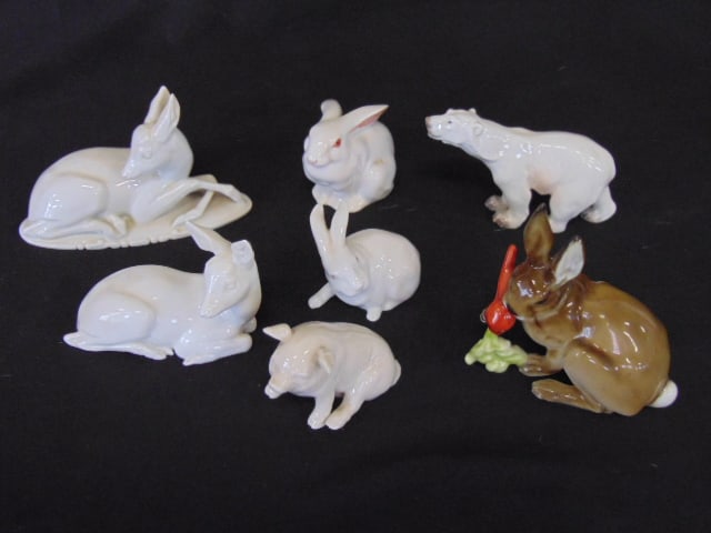 7 porcelain animals, Karl Tutter for Hutschenreuther rabbit, polar bear by Dahl Jensen, 2 Rosenthal (1 of 11)