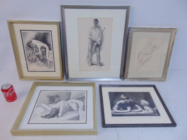 5 piece art lot, James Sewell, Eugene Speicher, James Chapin & John McClellan,; "lithograph, "Man (1 of 14)