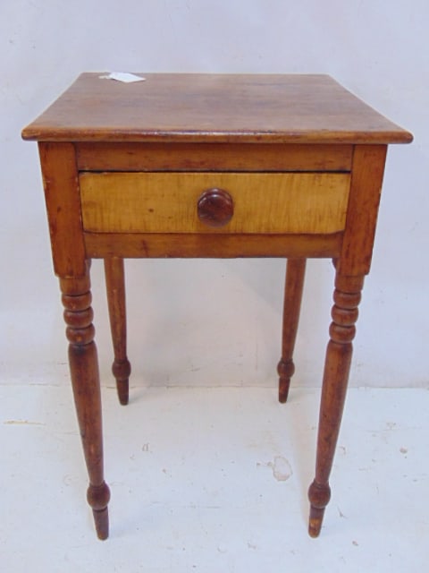 Pine country single drawer stand, top is 18" by 18", height is 28.5" (1 of 3)