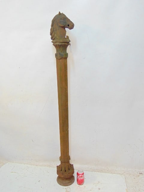Hitching post with horse head, height is 56.25" (1 of 4)