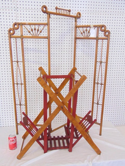 Child size screen & doll swing, stick & ball screen, no fabric, frame only, screen is 45.25" tall, (1 of 7)