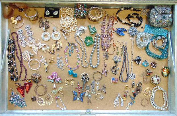 Jewelry. Large lot of sterling & costume pieces some signed, necklaces; earrings; bracelets; (1 of 13)