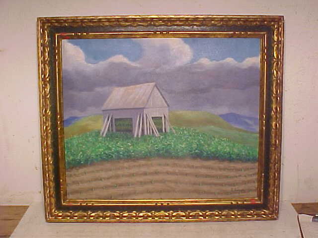 O/C, "Tobacco Barn, Maryland", sgd. Ernest Fiene: O/C, "Tobacco Barn, Maryland", sgd. Ernest Fiene, 20" by 24"