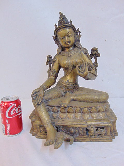 Bronze Tibet Tara figure, 15.5" tall, 11.5" wide, 8" deep: Bronze Tibet Tara figure, 15.5" tall, 11.5" wide, 8" deep