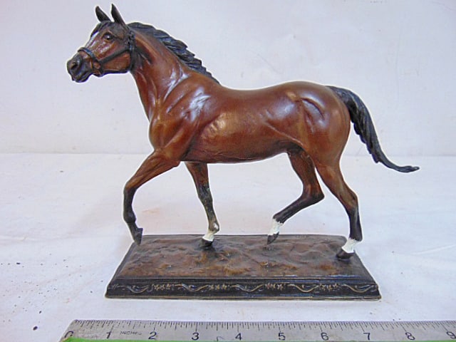 Bronze horse, "Poised for Glory", by Dr. Robert Taylor, 1992 Franklin Mint, 9.25" long, 3" wide, (1 of 4)