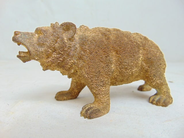 Bronze bear with gilt patina, 4.75" long (1 of 5)