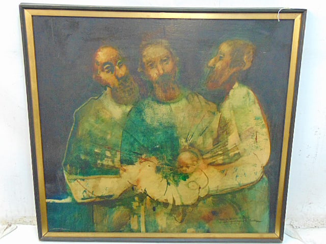 Painting, "Study for Three Wise Man", signed Purdy, with additional illegibly written text, oil on (1 of 4)