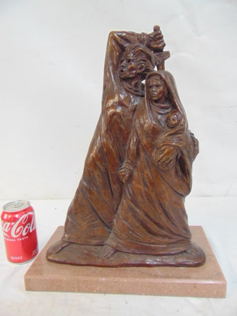 Bronze, "Exodus", signed Laszlo Ispanky, on marble base, 13.5" by 7" base, height is 17.5" (1 of 4)
